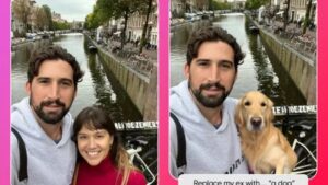 Aplicativo de edição cria novo recurso que substitui ex em foto usando inteligência artificial