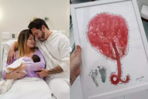 Viih Tube dá à luz e celebra nascimento de Lua com carimbo de placenta