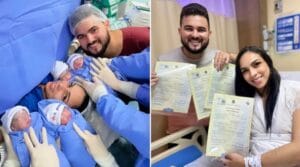 ‘Fui cuidar de um mioma e descobri que estava grávida’, diz mulher ao dá à luz quadrigêmeos