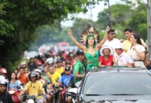 População de Parintins foi às ruas para exaltar Isabelle Nogueira: ‘Sensação de vitória e de alegria’