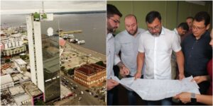 Wilson Lima vistoria prédio da antiga Receita Federal que será transformado em moradias pelo Amazonas Meu Lar
