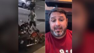 Dono da JSK conta que homem filmado com facão, também tentou agredir o motoboy da hamburgueria