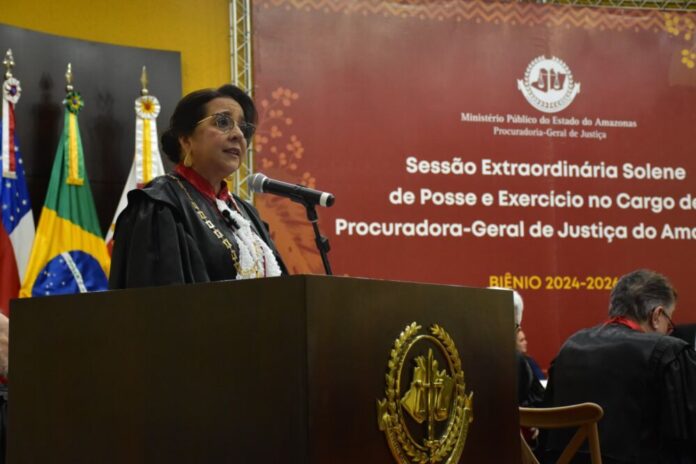 WhatsApp Image 2024-10-15 at 20.19.43 Será a segunda vez que a promotora de Justiça assume o comando do Ministério Público do Amazonas, tendo já ocupado o cargo mais alto da instituição entre 2018 e 2020 Foto: Hirailton Gomes