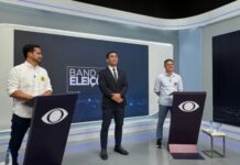 debate realizado na TV Band Amazonas, na noite do dia 14 de outubro, entre os candidatos à Prefeitura de Manaus, David Almeida e Capitão Alberto Neto