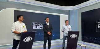 debate realizado na TV Band Amazonas, na noite do dia 14 de outubro, entre os candidatos à Prefeitura de Manaus, David Almeida e Capitão Alberto Neto