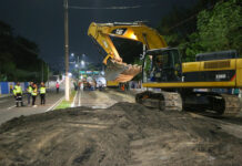 Seminf inicia obras emergenciais na avenida Mário Ypiranga após afundamento na lateral da via