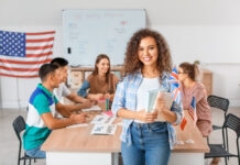 People taking classes at language school