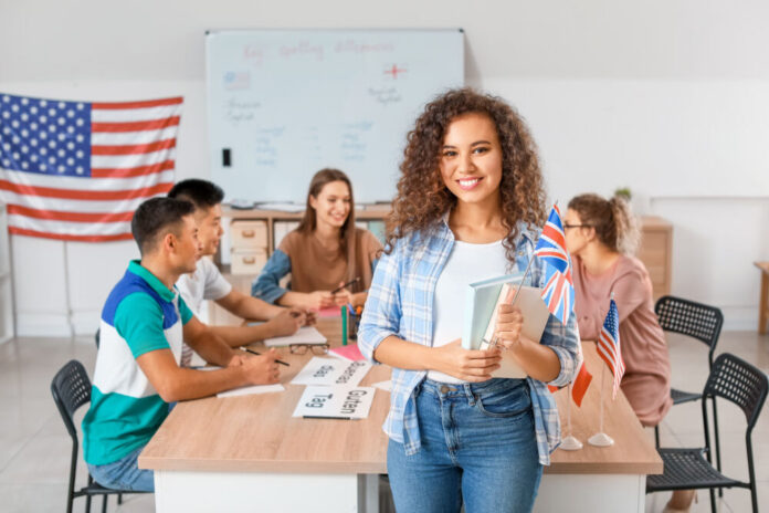 People taking classes at language school