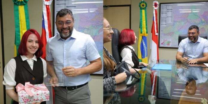 Maria Calderaro e o governador Wilson Lima () Maria Calderaro e o governador Wilson Lima ()
