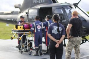 Com voo de 20 minutos, Dioa salva jovem em crise de apendicite na comunidade Santa Maria