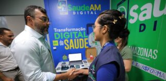 Saúde AM Digital Governador Wilson Lima vistoria instalação de salas que vão receber serviço de Telessaúde Foto Alex Pazuello e Diego Peres Secom