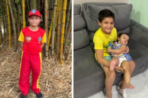 Benjamin Noah, de 9 anos, salva a irmã usando técnica de primeiros socorros aprendida no Bombeiro Mirim
