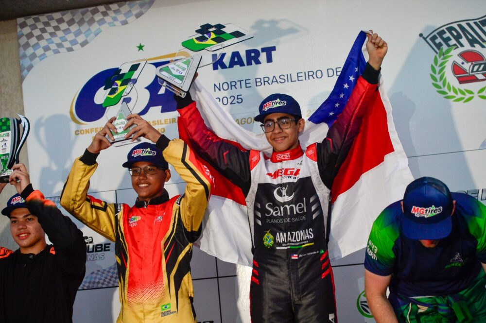 SEDEL Dylan Holanda no Pódio do Norte Brasileiro de Kart FOTO Divulgação Sedel