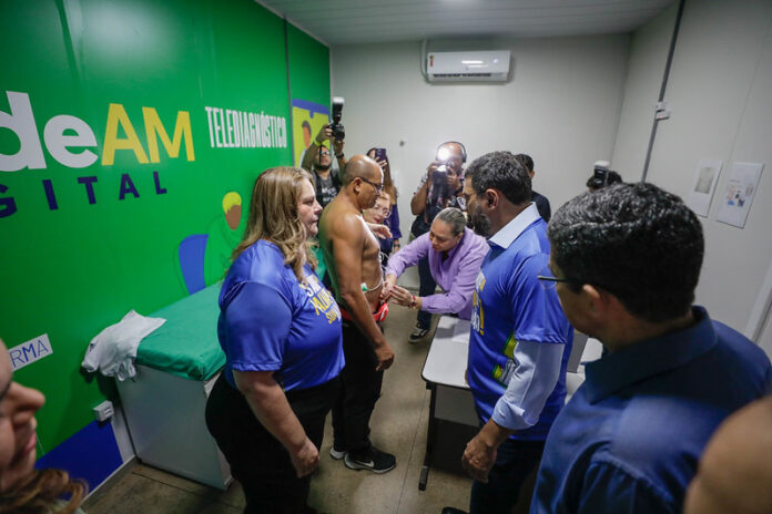 Saúde AM Digital Governador Wilson Lima destaca quase mil consultas oferecidas no primeiro mês da Telessaúde Foto Diego Peres Secom Saúde AM Digital Governador Wilson Lima destaca quase mil consultas oferecidas no primeiro mês da Telessaúde Foto Diego Peres Secom