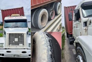 Com risco de tombamento, Detran-AM flagra caminhão irregular e condutor sem CNH na zona Norte de Manaus