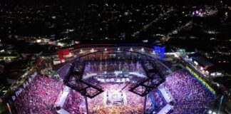 Festival de Parintins Com público recorde Festa dos Visitantes reúne mais de mil pessoas no Bumbódromo Foto Aguilar Abecassis Secretaria de Cultura e Economia Criativa