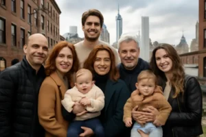 Claudia Raia e Edson Celulari posam em Nova York com atuais parceiros e filhos — encontro familiar reúne Jarbas Homem de Mello, Karin Roepke, Enzo, Sophia, Luca e Chiara