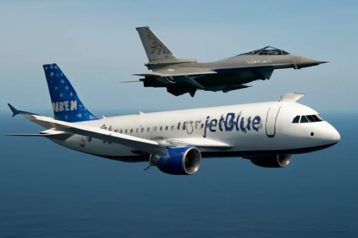 Avião da JetBlue faz manobra de emergência para evitar colisão com jato militar dos EUA próximo à costa venezuelana