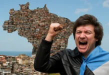 Milei compartilha imagem que transforma mapa do Brasil em favelas e celebra Argentina após vitória de candidato de direita no Chile