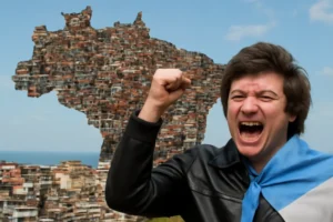 Milei compartilha imagem que transforma mapa do Brasil em favelas e celebra Argentina após vitória de candidato de direita no Chile