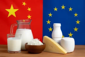 China impõe tarifas temporárias de até 42,7% sobre laticínios da União Europeia, ampliando tensão comercial entre Pequim e Bruxelas