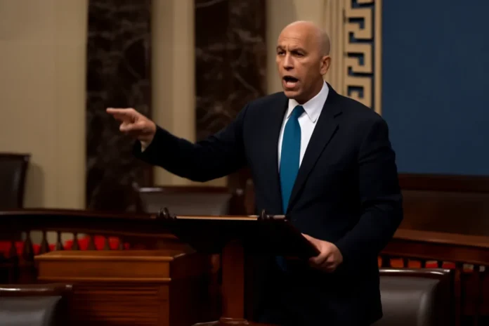 Senador Cory Booker bate recorde histórico no Senado dos EUA ao discursar por 25 horas contra Trump, sem sentar nem sair da tribuna