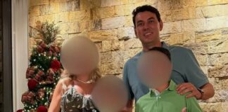 O secretário da prefeitura de Itumbiara, Thales Machado, em foto com a mulher e os filhos (Facebook/Reprodução)