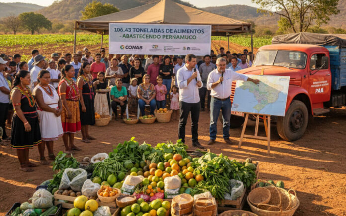 Agricultores familiares de Pernambuco doam mais de 106 toneladas de alimentos com apoio da Conab - Imagem Gerada por IA