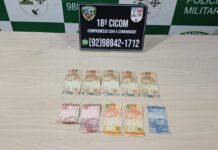 Homem é preso com dinheiro falso ao tentar comprar em comércio na zona Norte de Manaus