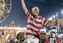 Mestre Ciça, homenageado em desfile da Unidos do Viradouro, comanda bateria campeã no Sambódromo