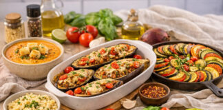 Receitas de Legumes com Prato vegetariano colorido e saboroso