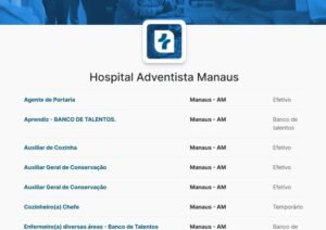 Hospital Adventista de Manaus abre vagas de emprego; veja como enviar currículo