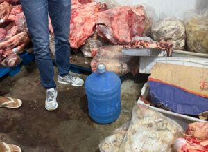 Vigilância Sanitária interdita açougue e apreende 116 kg de carne imprópria para consumo em Manaus