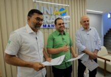 Wilson Lima confirma candidatura ao Senado pela coligação União pelo Amazonas com assinatura do registro eleitoral Wilson Lima confirma candidatura ao Senado pela coligação União pelo Amazonas com assinatura do registro eleitoral