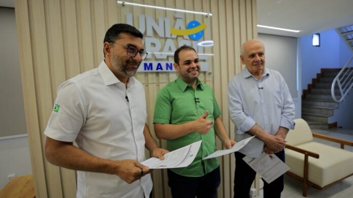 DIVULGAÇAO ASCOM WILSON LIMA (4) Wilson Lima confirma candidatura ao Senado pela coligação União pelo Amazonas com assinatura do registro eleitoral