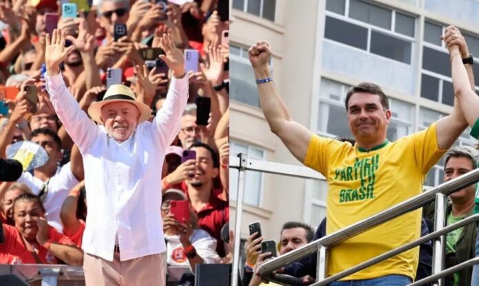 Lula e Flávio Bolsonaro
