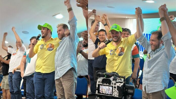 Renato Junior e Plínio Valério Plínio Valério recebe apoio oficial do prefeito de Manaus, Renato Júnior, na corrida ao Senado