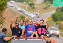 Em Presidente Figueiredo, Roberto Cidade mobiliza apoiadores durante megacarreata