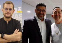 Luís Mário Bonates à esquerda, Wilson Lima e Babá Tupinambá á direita