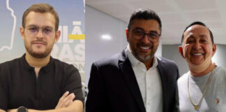 Luís Mário Bonates à esquerda, Wilson Lima e Babá Tupinambá á direita