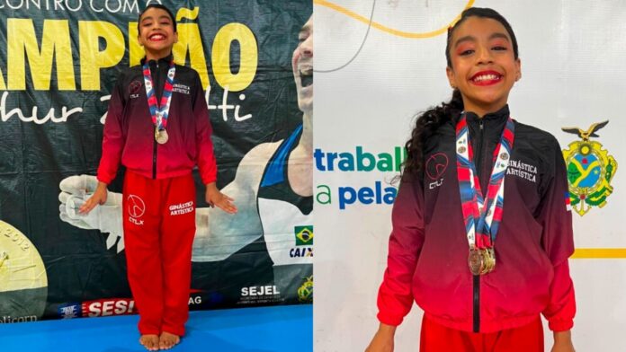 atleta Vitória Rebeca Destaque do CTLX, Vitória Rebeca acumula títulos e representa o Amazonas no cenário nacional da ginástica