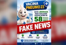 Semsa esclarece que a vacina Pneumo 23 não foi liberada para maiores de 58 anos