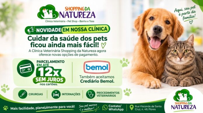 Gemini_Generated_Image_odz1wtodz1wtodz1 Shopping da Natureza passa a aceitar Crediário Bemol e facilita cuidados com pets em Manaus